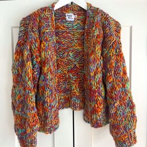 Princess Polly Multi-Color Knit Cropped Cardigan Sweater